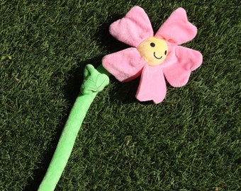 Flower Dog Plush Toy: Interactive Teeth Cleaning Puppy Toy