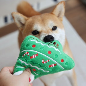 Christmas Tree Dog Plush Toy, Christmas Tree Toy, Squeaky Dog Toy, Holiday Dog Gift, Christmas Gift