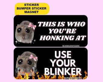 this is who you are honking at | Funny hamster gen z meme | Sticker, Bumper Sticker and Magnet!