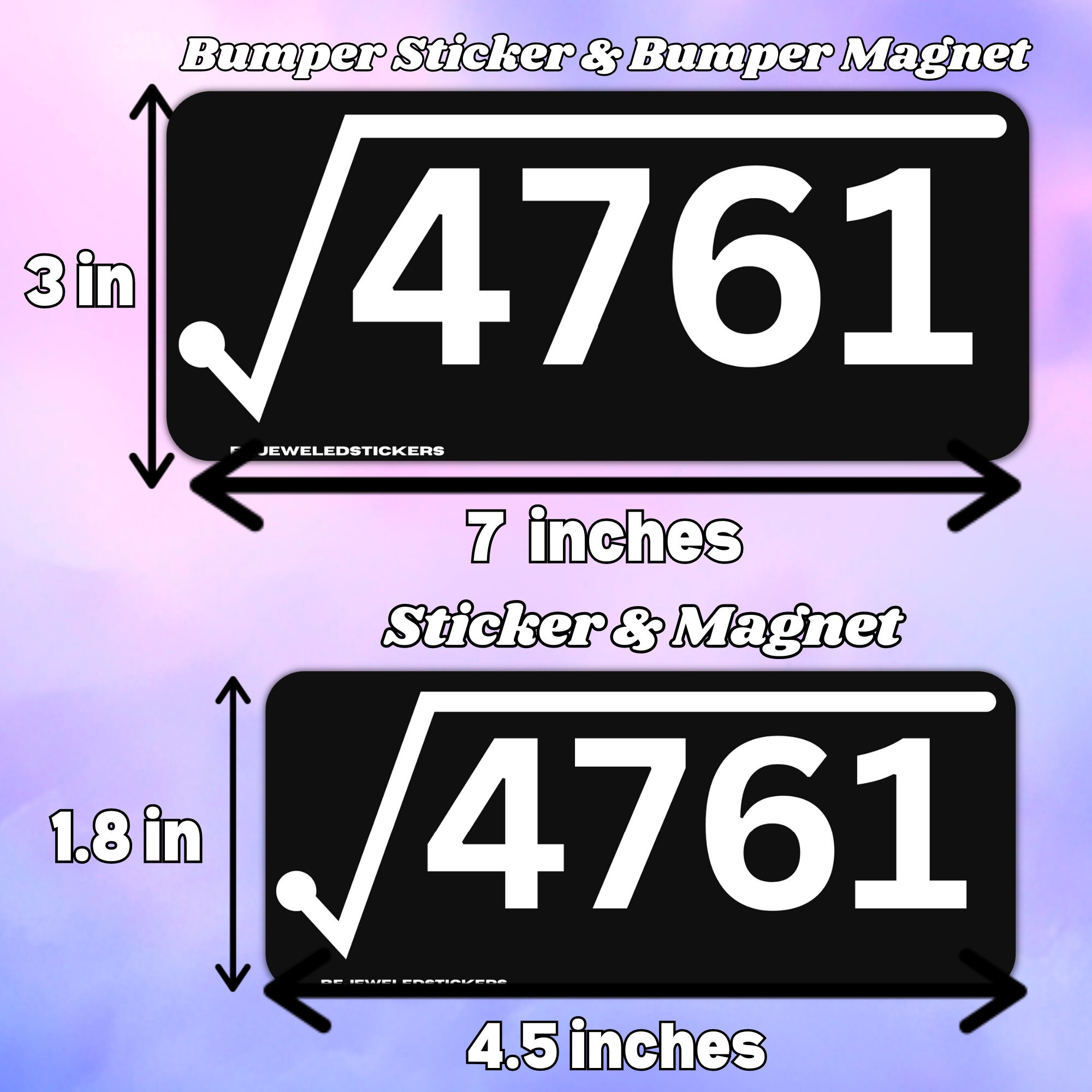 4761 Square Root Joke Sticker | Funny Math Meme Gen Z Bumper