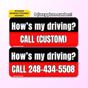 How&#39;s My Driving or Crying? | Funny Rick Roll Meme Gen Z Car Sticker, Bumper Sticker, Magnet, | Waterproof Premium Vinyl | Gift for Drivers