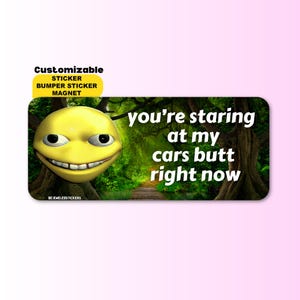 You&#39;re Staring at My Car&#39;s Butt Right Now | Funny Meme Customizable Meme Gen Z Car Sticker, Bumper Sticker, Car Magnet | Waterproof Vinyl