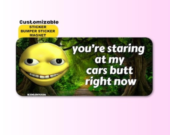 Du starrst gerade auf den Hintern meines Autos | Lustiges Meme Kundengerechtes Meme Gen Z Autoaufkleber, Autoaufkleber, Automagnet | Wasserabweisendes Vinyl