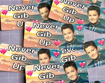 Never Gib Up | Funny Meme Gen Z Sticker, Bumper Sticker And Magnet