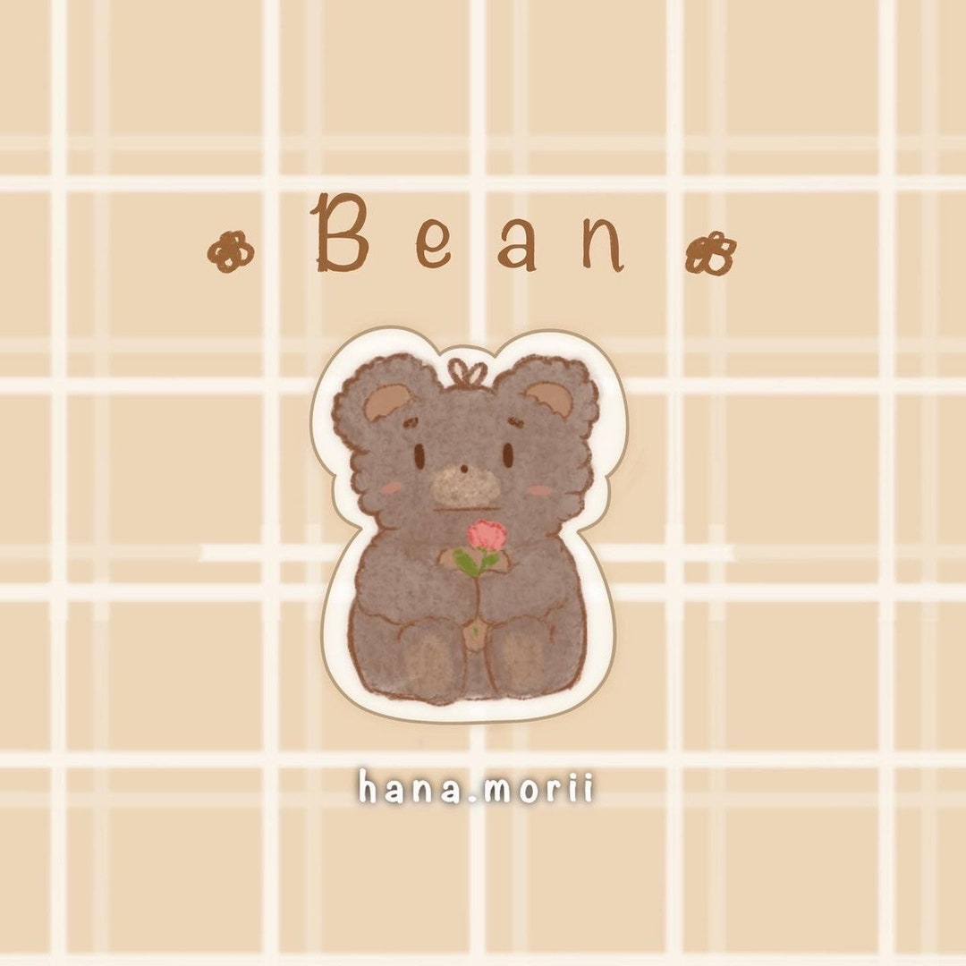 Cute Teddy Bear With Flower Die Cut Vinyl Sticker - Etsy