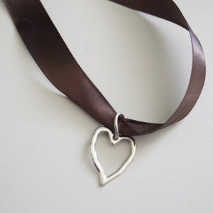 Locket Heart Ribbon Necklace 