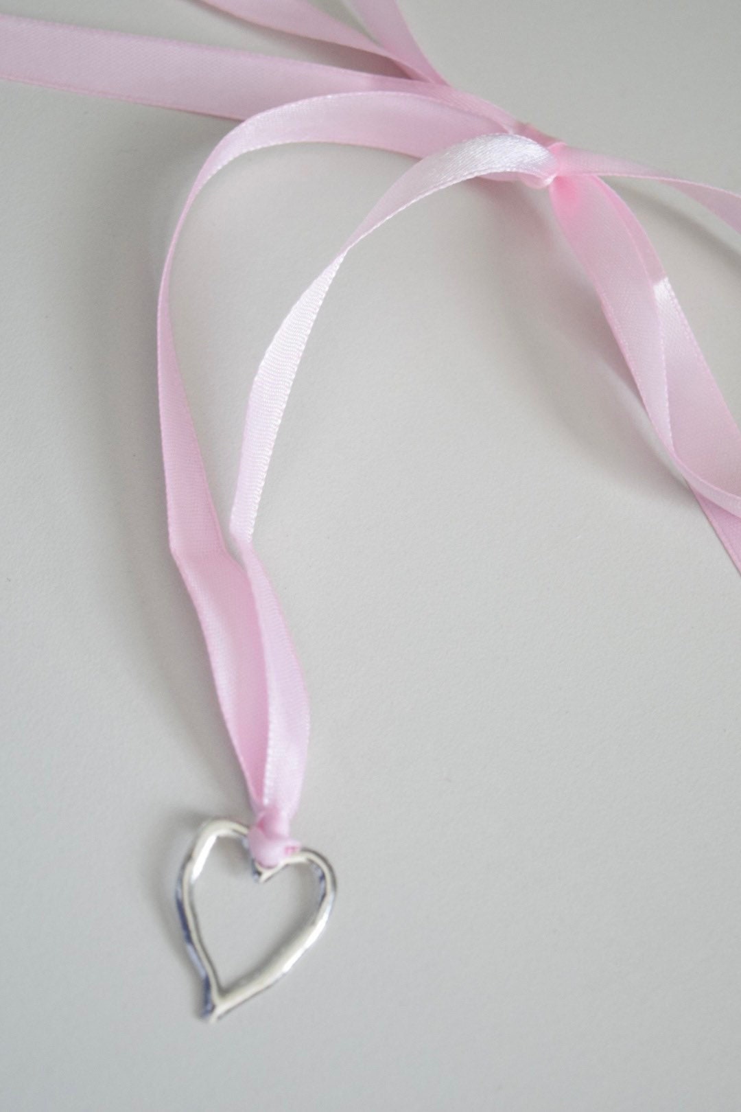 Cherie Ribbon Necklace Coquette Collection Heart Charm LDR Ribbon Bow  Pendant 