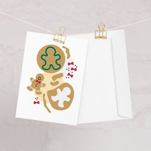 Lebkuchen Cookie Cut Out Weihnachtsgrußkarte, Frohe Weihnachten Karte