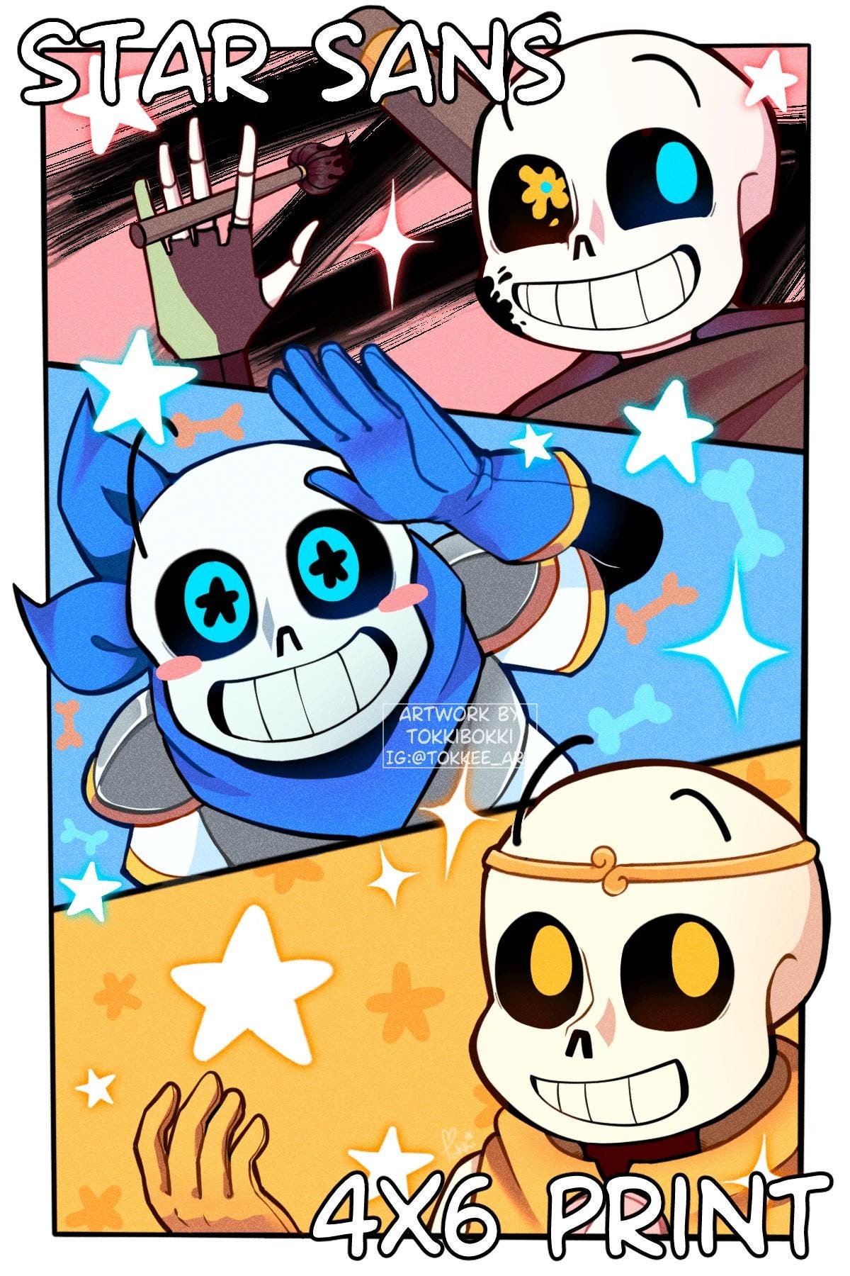 Undertale Au | Star Sans 4x6 Print - Etsy