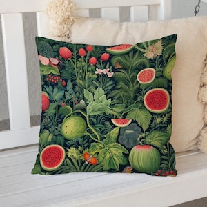 Outdoor Pillow William Morris Summer Garden Watermelon Porch Pillow UV Water Resistant Patio Cushion 16x16 18x18 20x14 INSERT INCLUDED Etsy