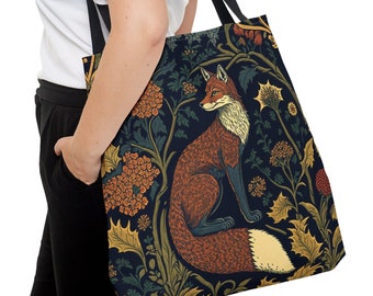 Fox Tote | William Morris Fox Tote | Fox in a Forest Tote Bag | Stylish Shopping Bag | Forestcore Design Weekend Bag