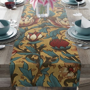 Morris Floral Table Runner - For the Perfect Spring, Summer & Cottagecore Decor, 72" or 90" Lengths to Suit Any Home!