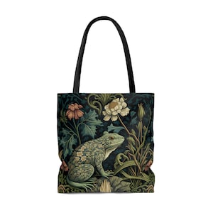 Frog in a Forest Tote Bag William Morris Inspired Artwork Stylish ...