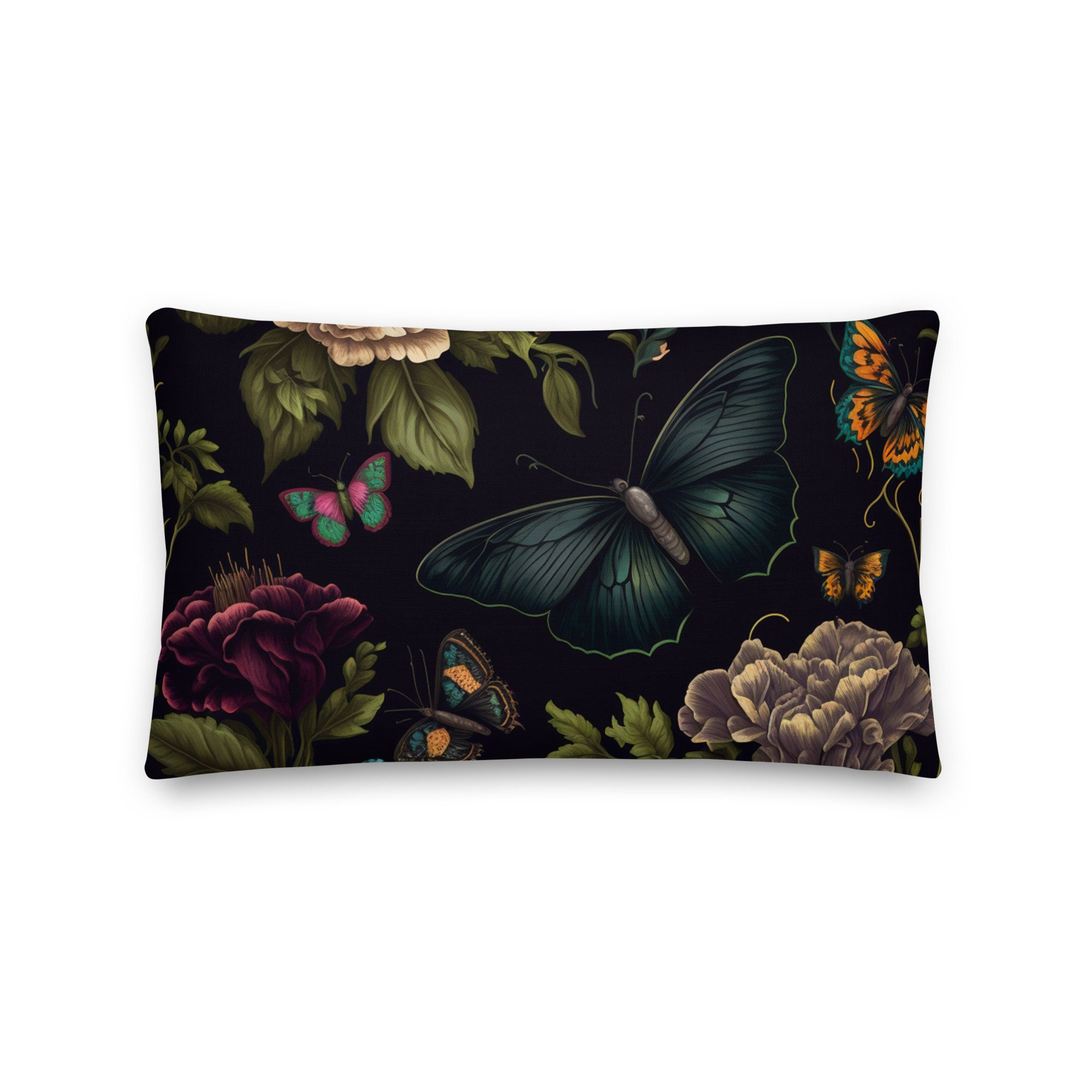 Dramatic Pillows Dramatic Butterflies Floral Pillow | Cottagecore Pillows, Decorative ...