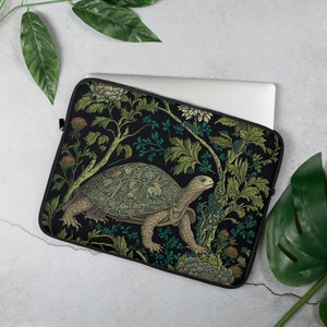 Unique MacBook William Morris Case, Turtle, Premium Designer Laptop MacBook Pro Sleeve, MacBook Air 13 inch sleeve, 15 inch sleeve