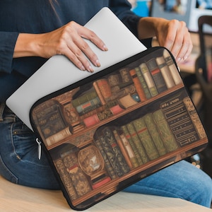 Designer MacBook Air &quot;the Library&quot; Sleeve - Arts & Crafts Premium Laptop iPad MacBook Pro Sleeve, MacBook Air 13 inch sleeve, 15 inch sleeve