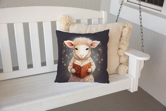 Storytime Lamb Pillow Baby Lamb Baby Gift Whimsical Lamb Nursery Decor Baby Lamb Throw Pillow Lamb Pillow for Kids INSERT INCLUDED Etsy