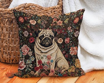 M-Qizi Decorative Pug Pillow Cover - 18x18 Inch Linen Cover, Hidden Zipper | Cute Dog Gift For Pug Lovers, Home Decor - View #8