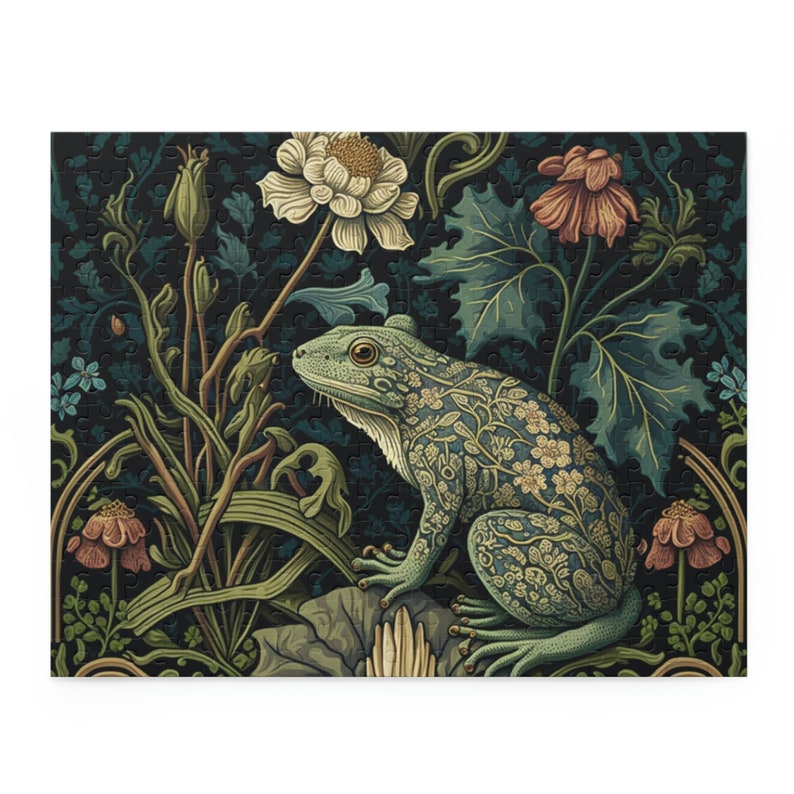 William Morris Inspired Frog in a Forest Jigsaw Puzzle 120 - Etsy