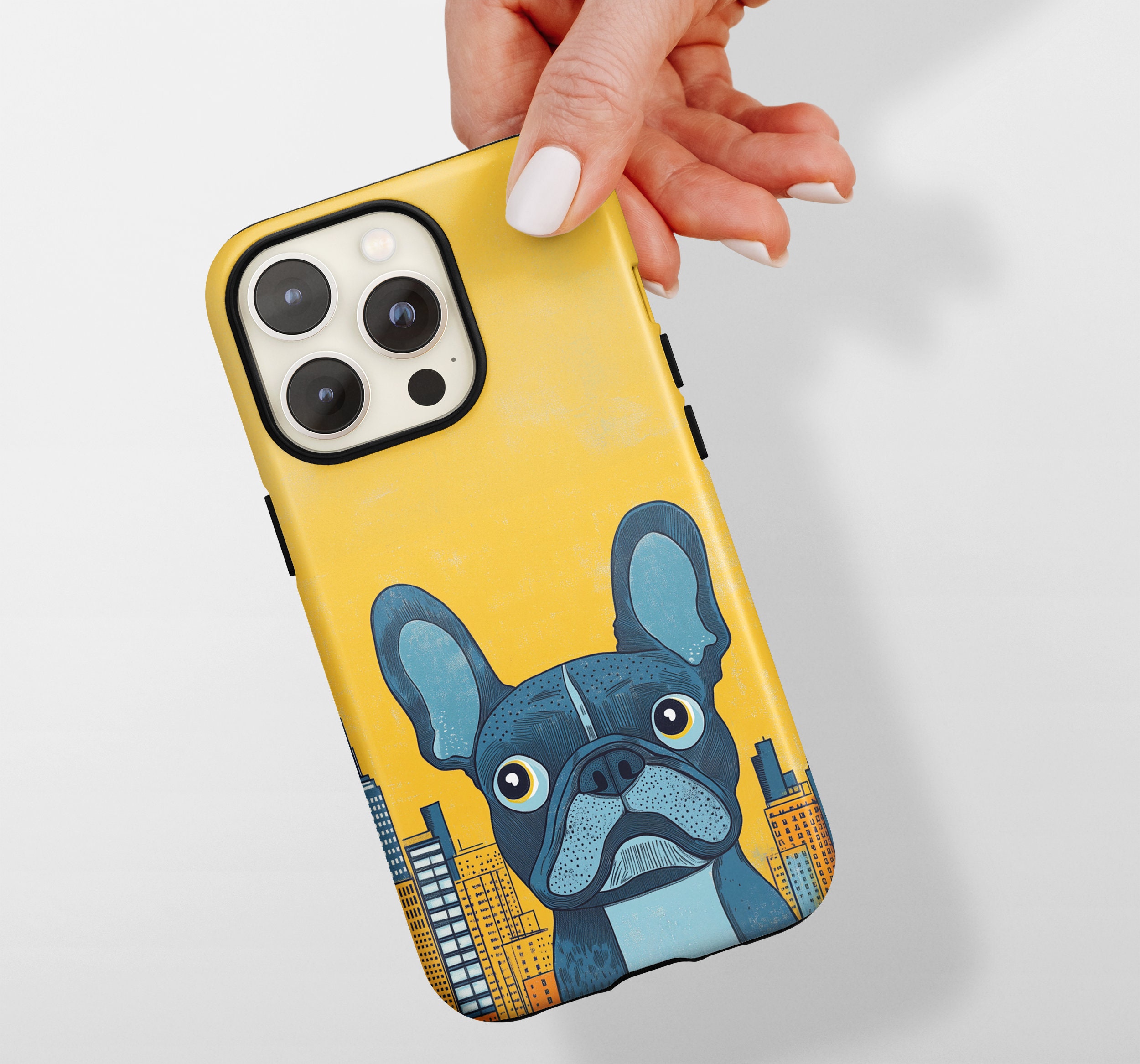 French Bulldog Yellow Urban Tough Phone Case | iPhone 15 14