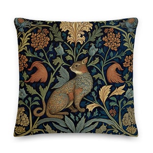 William Morris Squirrel Art Pillow | Cottagecore Decor (Pillow & Insert Included)