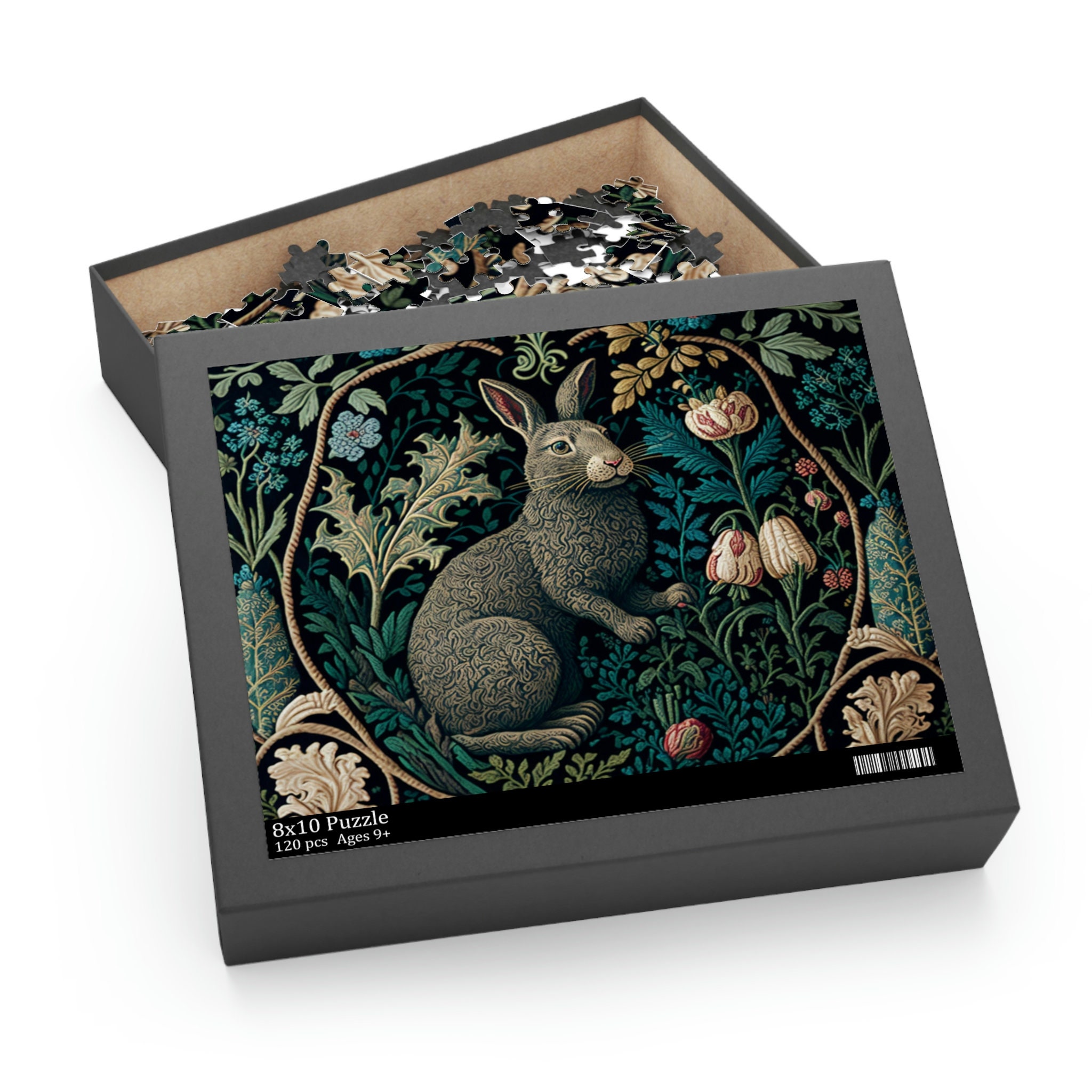 MVLICE<P>March Hare 25th3枚セット William Morris Inspired Rabbit in a Forest Jigsaw Puzzle (120, 252