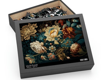 Stunning Floral Jigsaw Puzzle (120, 252, 500-Piece) Millefleurs Flower Jigsaw Puzzle