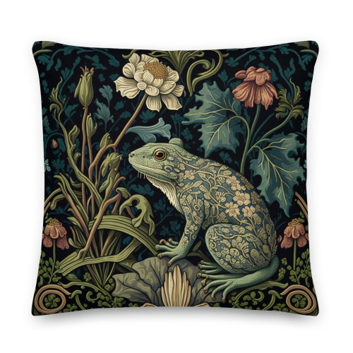 Bird in a Forest William Morris Inspired Pillow Green - Etsy