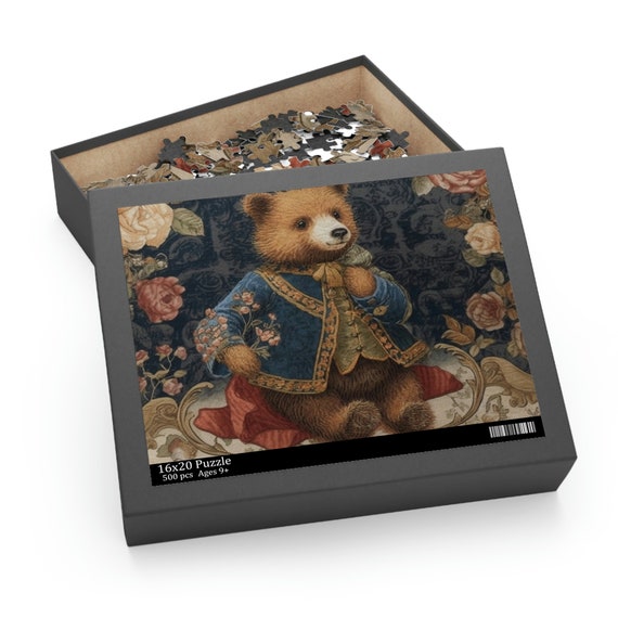 Charming Teddy Bear & Roses Jigsaw Puzzle | Nursery Puzzle, Bear