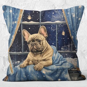 French Bulldog Pillow Cover 18x18 - Corduroy Decorative Throw With Hidden Zipper