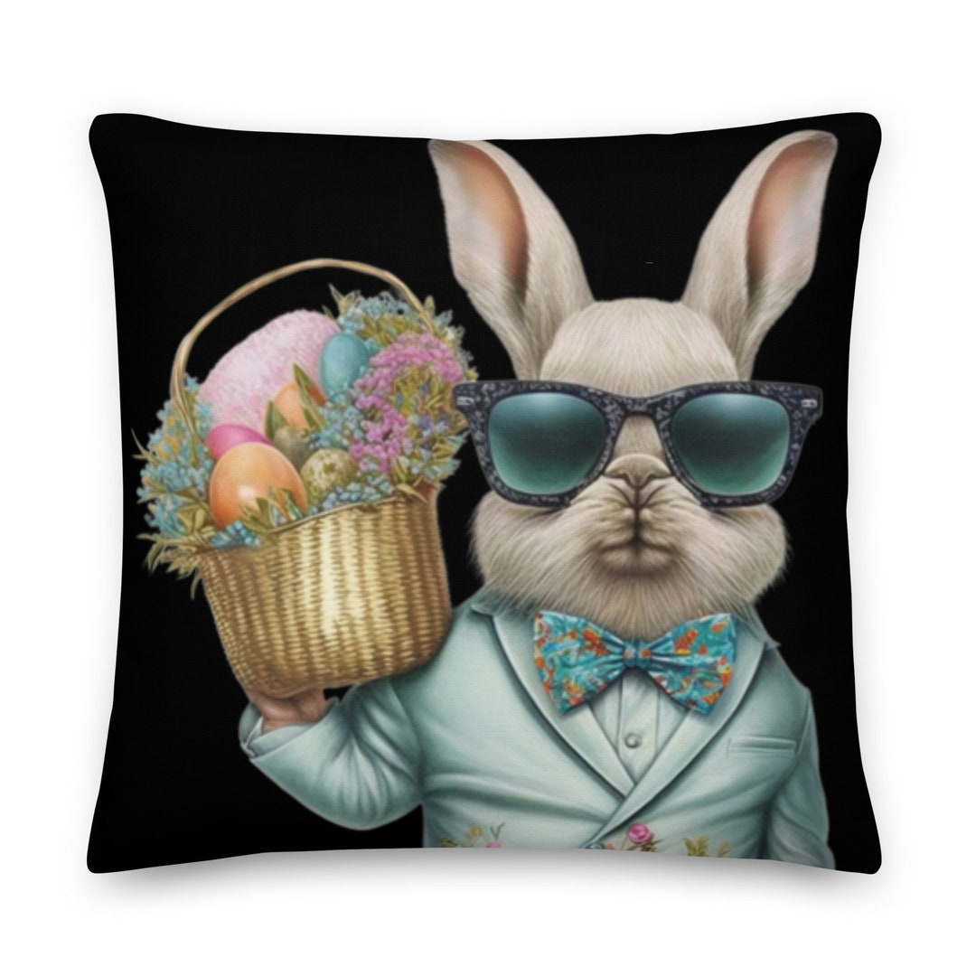 Eastercool Easter Bunny Pillow Floral Easter Bunny Pillow, Easter