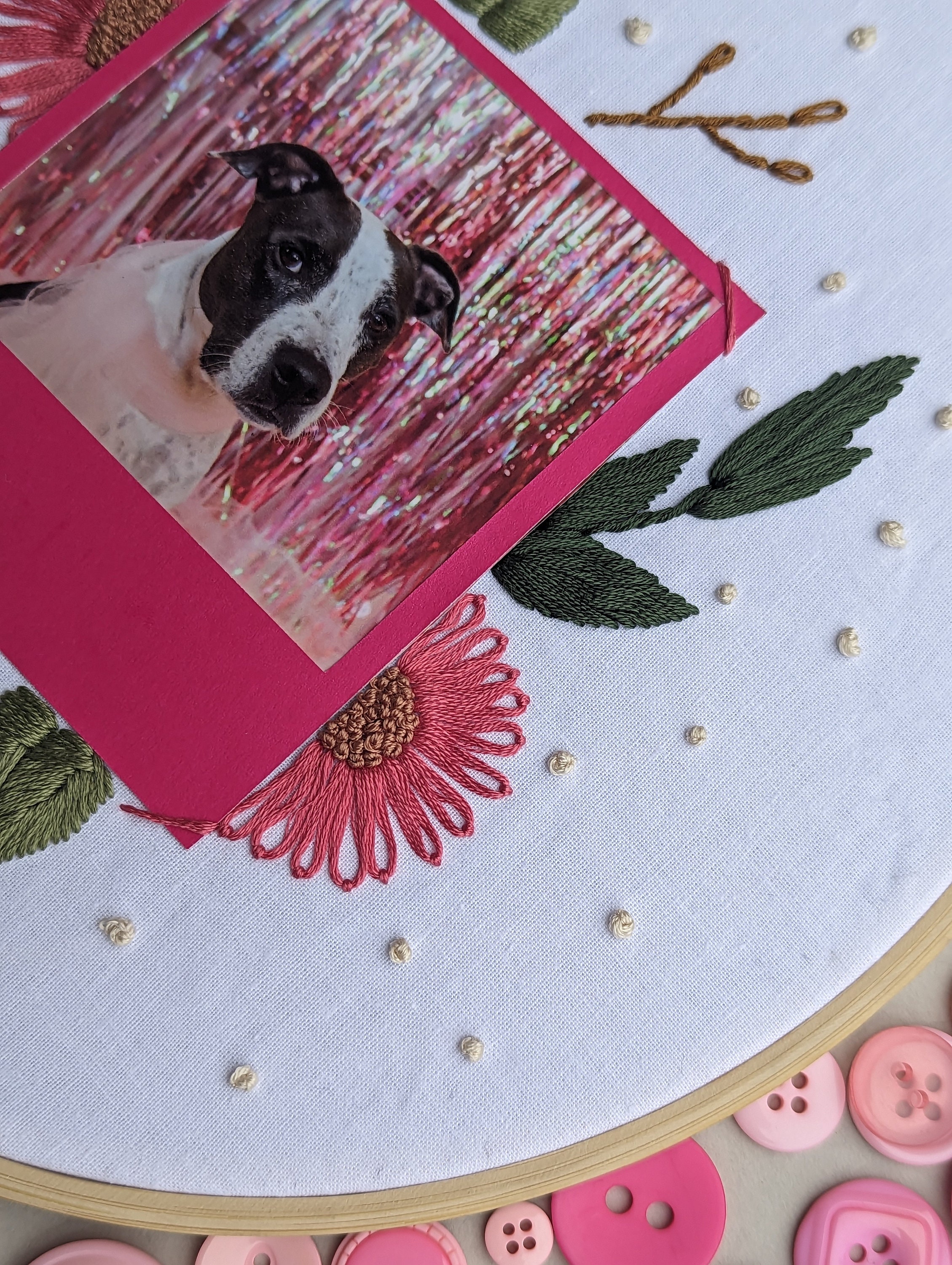 PDF Pattern Polaroid Picture Frame Floral Embroidery Hoop Etsy