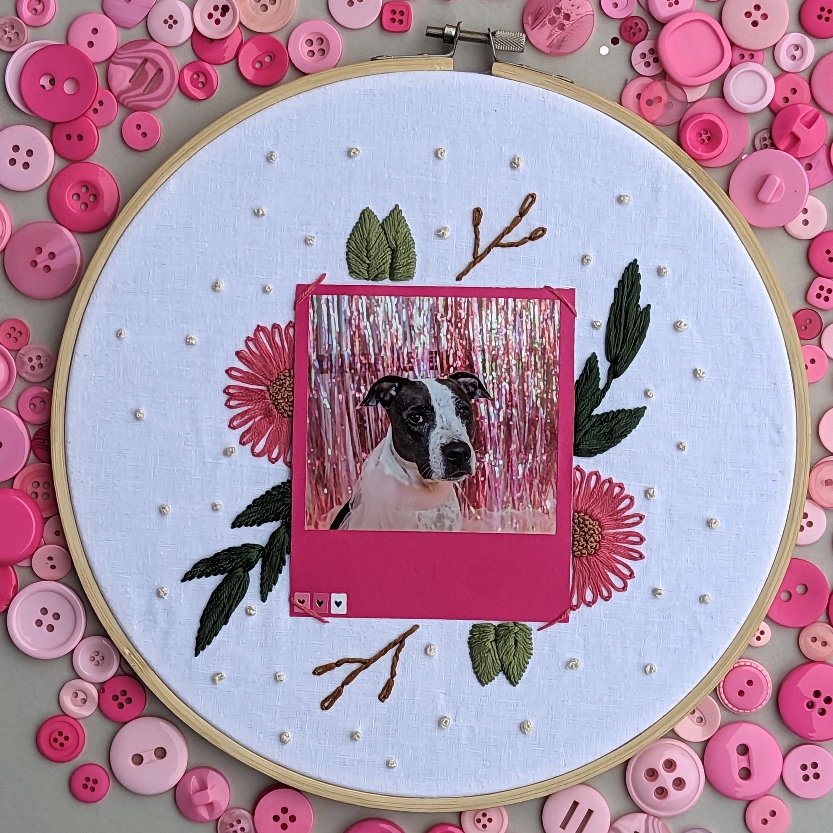 PDF Pattern Polaroid Picture Frame Floral Embroidery Hoop Etsy