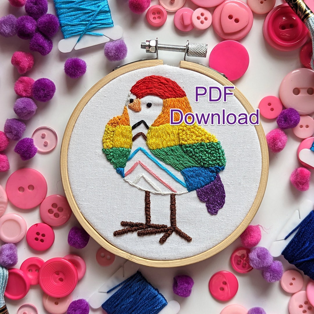 PDF Pattern Progress Pride Flag Bird Target Bird Inspired Etsy