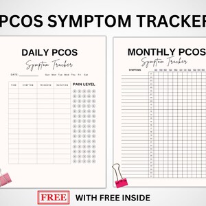 PCOS Symptom Tracker|Daily Monthly Symptom Tracker Printable Medical Planner Pain Tracker Journal Chronic Illness Symptom  Instant Download