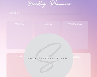 Planificador semanal imprimible
