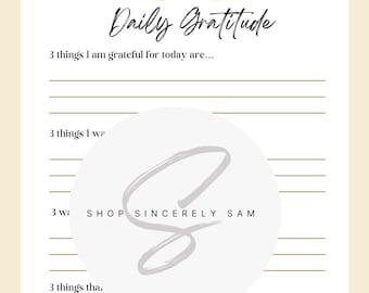Printable Daily Gratitude Journal