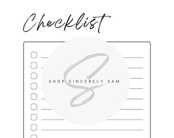 Minimalist Printable Checklist Template | Daily Planner PDF