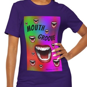 Mouth Groove Psychedelic Colors Groovy Unisex Jersey Short Sleeve Tee Shirt Whitetop Arts