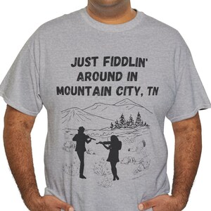 Mountain City TN Fiddlin&#39; Tee - Whitetop Arts Unisex Cotton T-Shirt