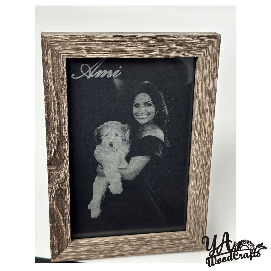 Photo Etched Glass Frame Valentine Day Gift Engraved Glass Etsy