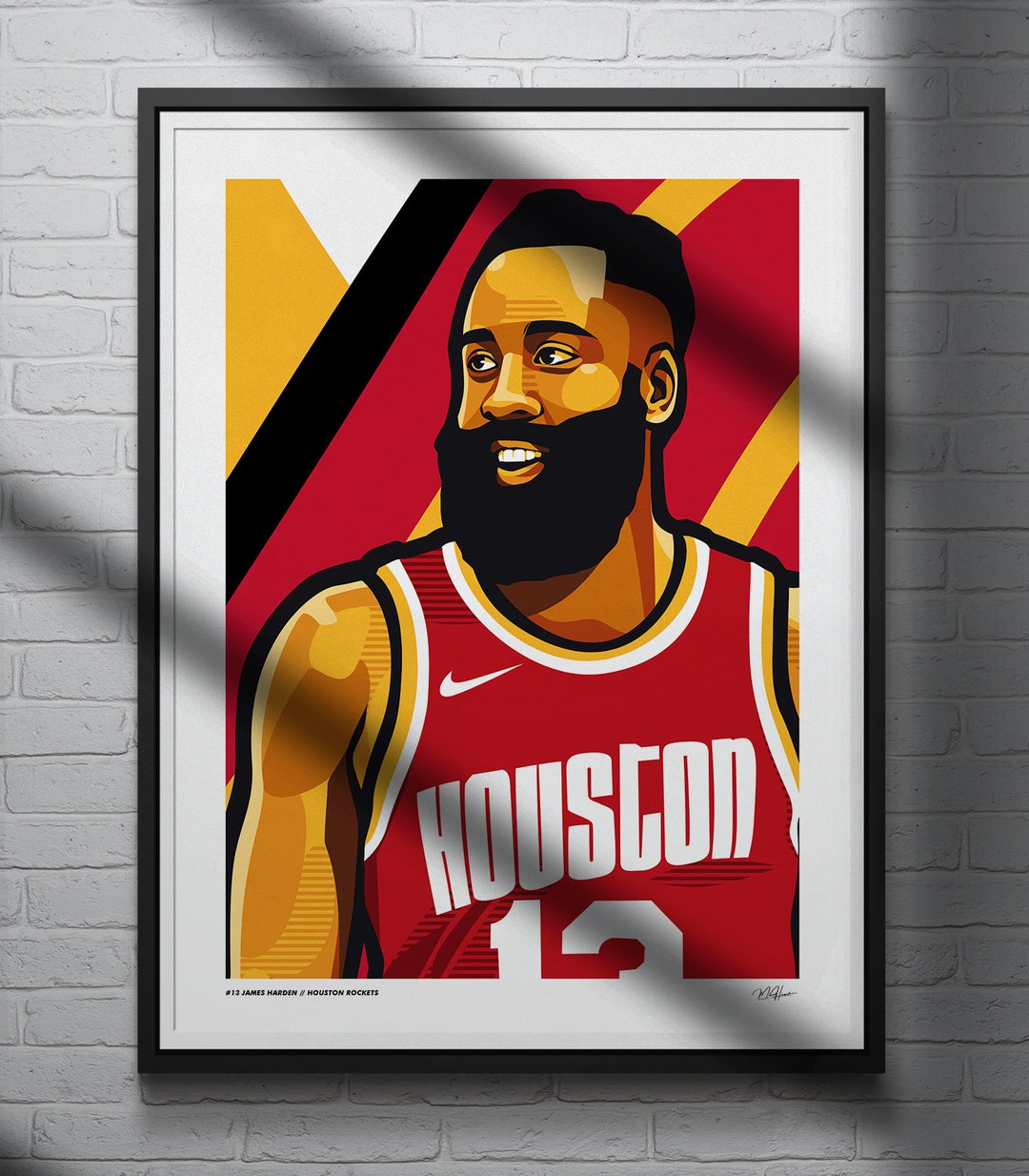 James Harden Poster Houston Rockets Basketball Art Print - Etsy