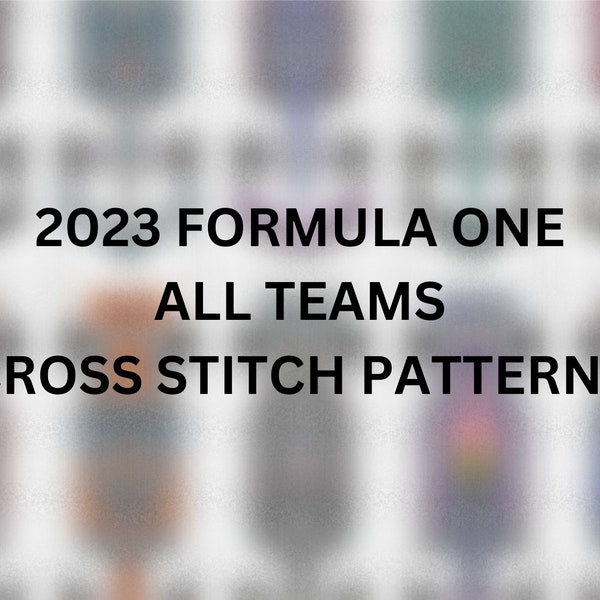 F1 2023 cross stitch pattern for all teams // PDF pattern