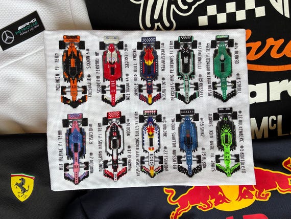 F1 2025 Cross Stitch Pattern for All 10 Teams // PDF Pattern - Etsy