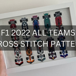 F1 2022 cross stitch for all teams // PDF pattern