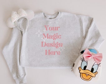 Gildan 18000 Crewneck Mock Up - Ash sweatshirt - Grey Mock Ups - Main Street Mockups - Boho Mock-Up Design