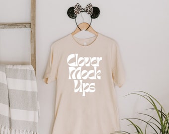Bella Canvas Mock Up Design - Natural Bella Canvas MockUp - Bella Canvas 3001 Mockups - Boho Mock Up - Main Street mock design