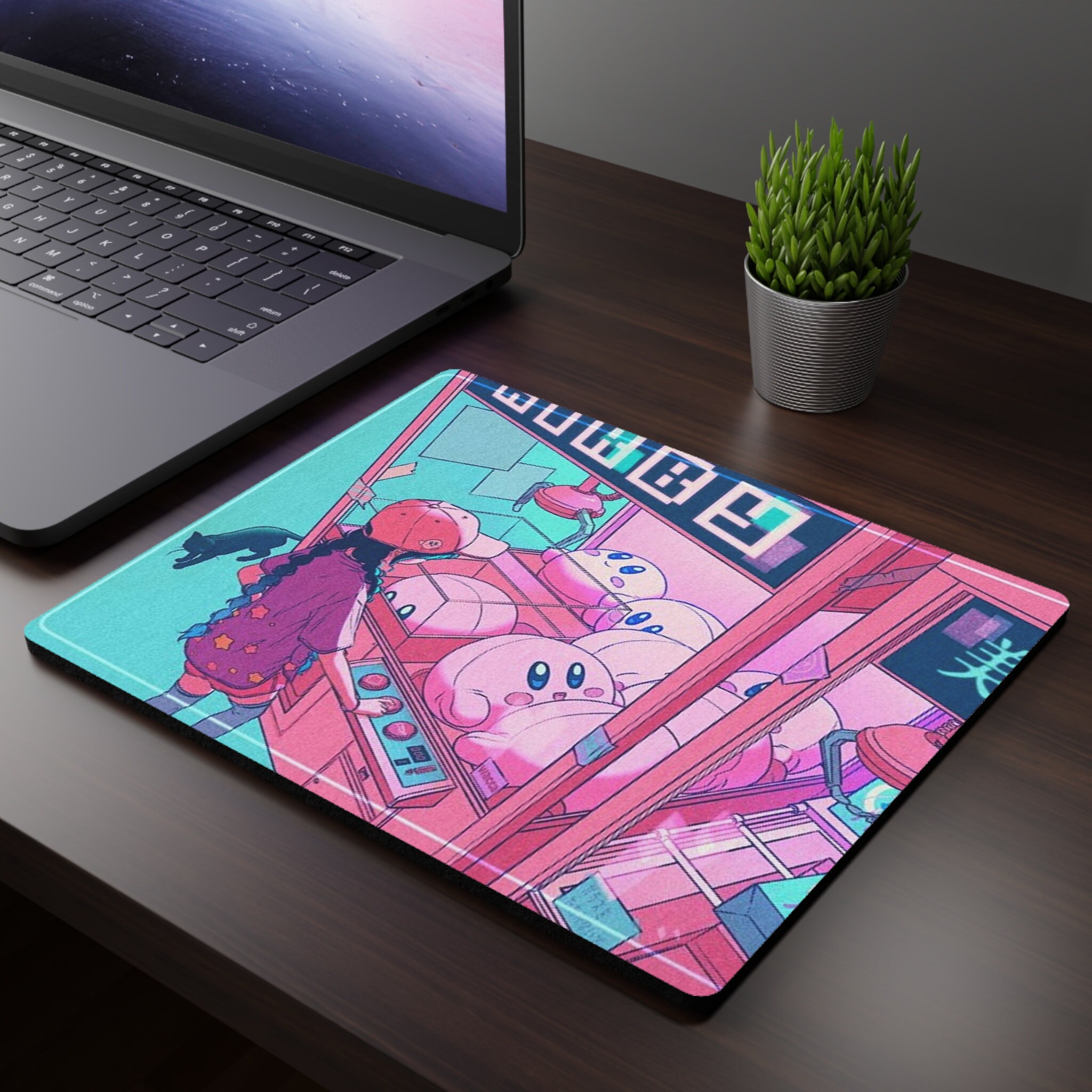 Nitemarketco Retro Kirby Anime Mouse Pad Purple Anime Etsy