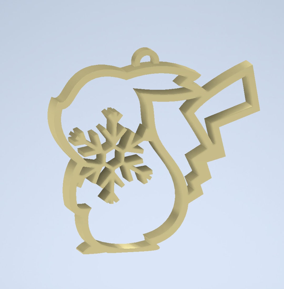 Pikachu Snowflake Ornament STL File - Etsy