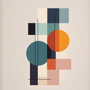 101 peças | Arte de parede geométrica abstrata moderna | Conjunto de estampas modernas de meados do século | Formas geométricas minimalistas | Decoração contemporânea para casa